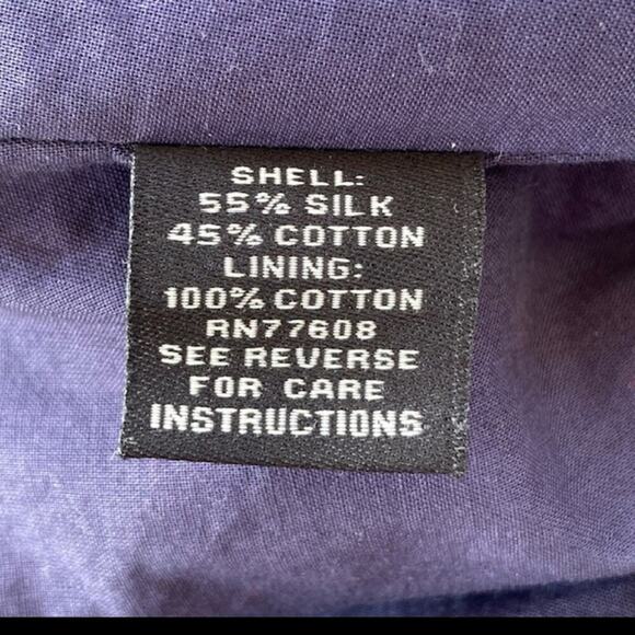 J. Peterman Navy Pink Polka-Dot Silk Cotton Fit & Flare Skirt Sleeveless Dress 4 - Picture 5 of 5